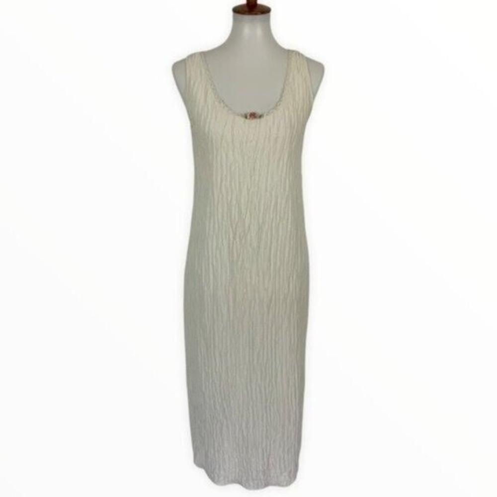 Vintage Adonna Off White Nightgown Medium Sleeveless Sleepwear